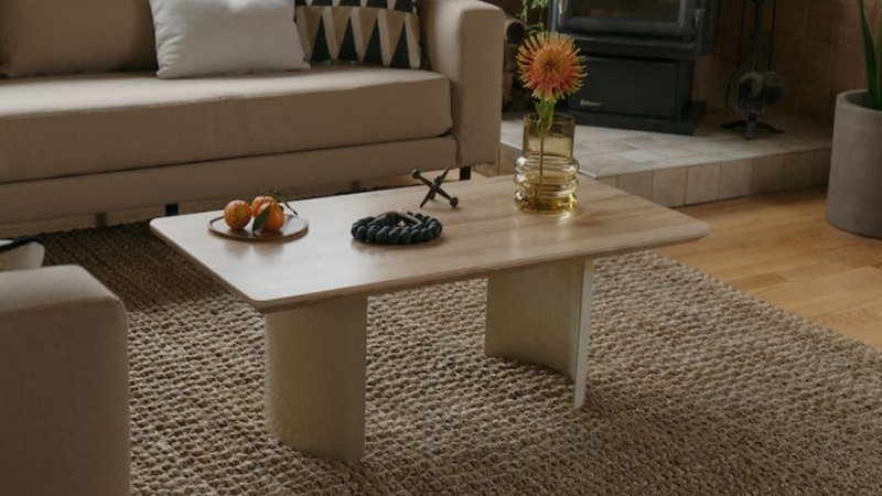 eco-friendly coffee table made from recycled steel and wood - Sabai