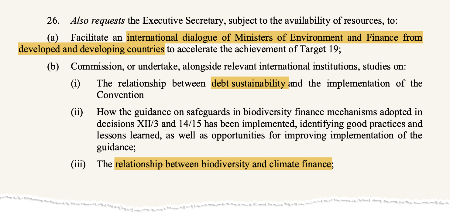 The resumed COP16 talks agreed to facilitate an international dialogue between ministers to help finance the global nature deal