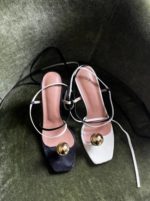 Black and white high heels from slow fashion brand Brother Vellies