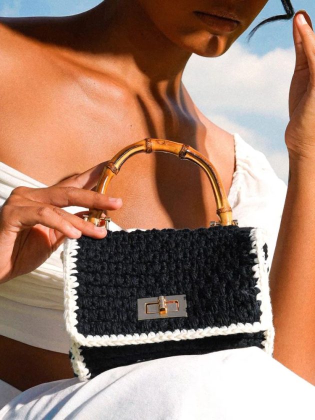 Handcrafted black artisan bag from sustainable marketplace ourCommonplace