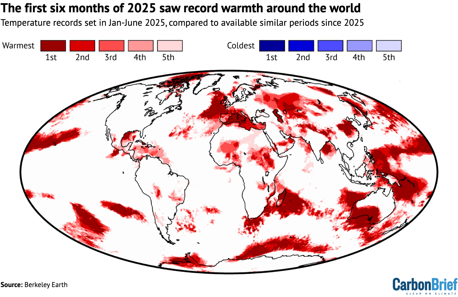 Heat map of the world: The first six months of 2025 saw record warmth around the world