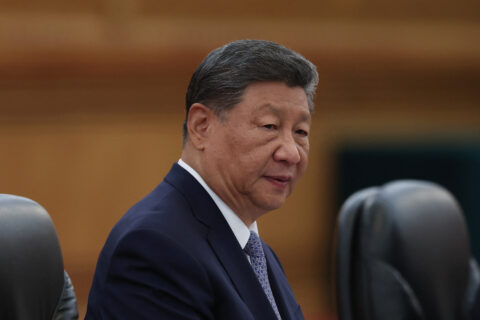 Chinese President Xi Jinping at a bilateral meeting with President of Congo Republic Denis Sassou Nguesso (not pictured) in The Great Hall of the People on September 04, 2025 in Beijing, China.