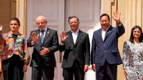 Presidents from Amazon rainforest nations - in the picture Gustavo Petro from Colombia, Luis Arce from Bolivia and Lula da Silva from Brazil - met in Bogota and pledged support for Brazil's proposed COP30 fund for forests. (Photo: Colombian Foreign Ministry)