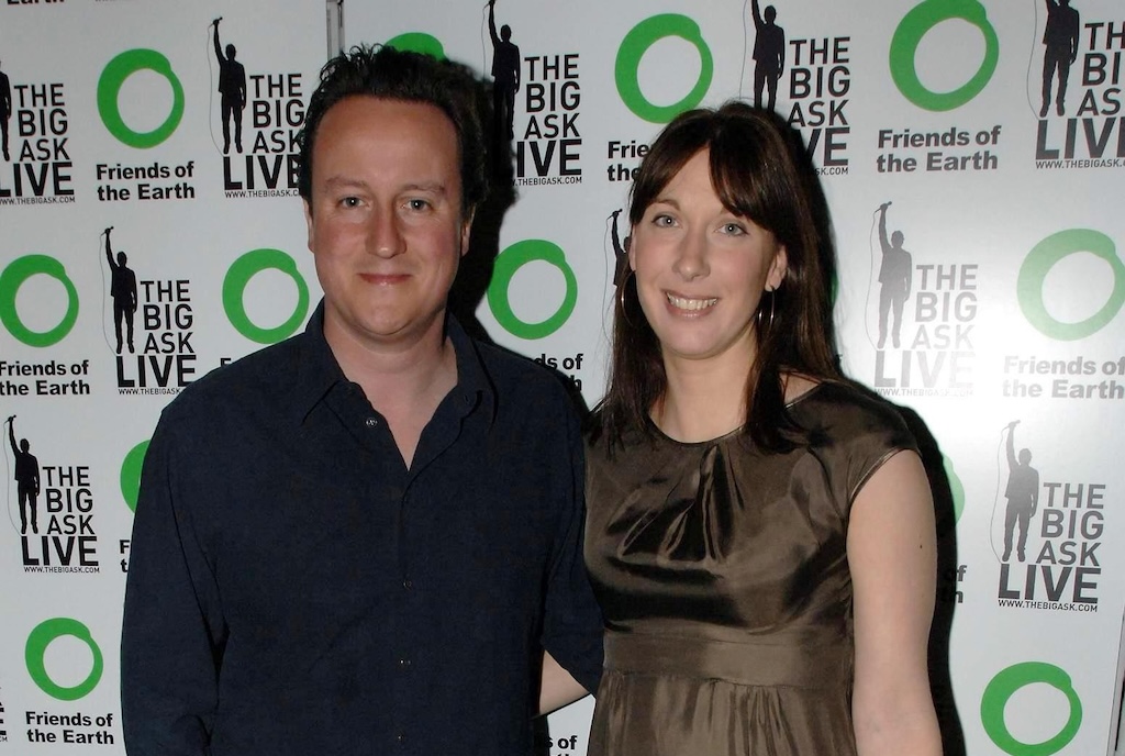 Former UK conservative leader David Cameron and his wife Samantha at Friends of the Earth's "Big Ask" Benefit Concert, 2006.