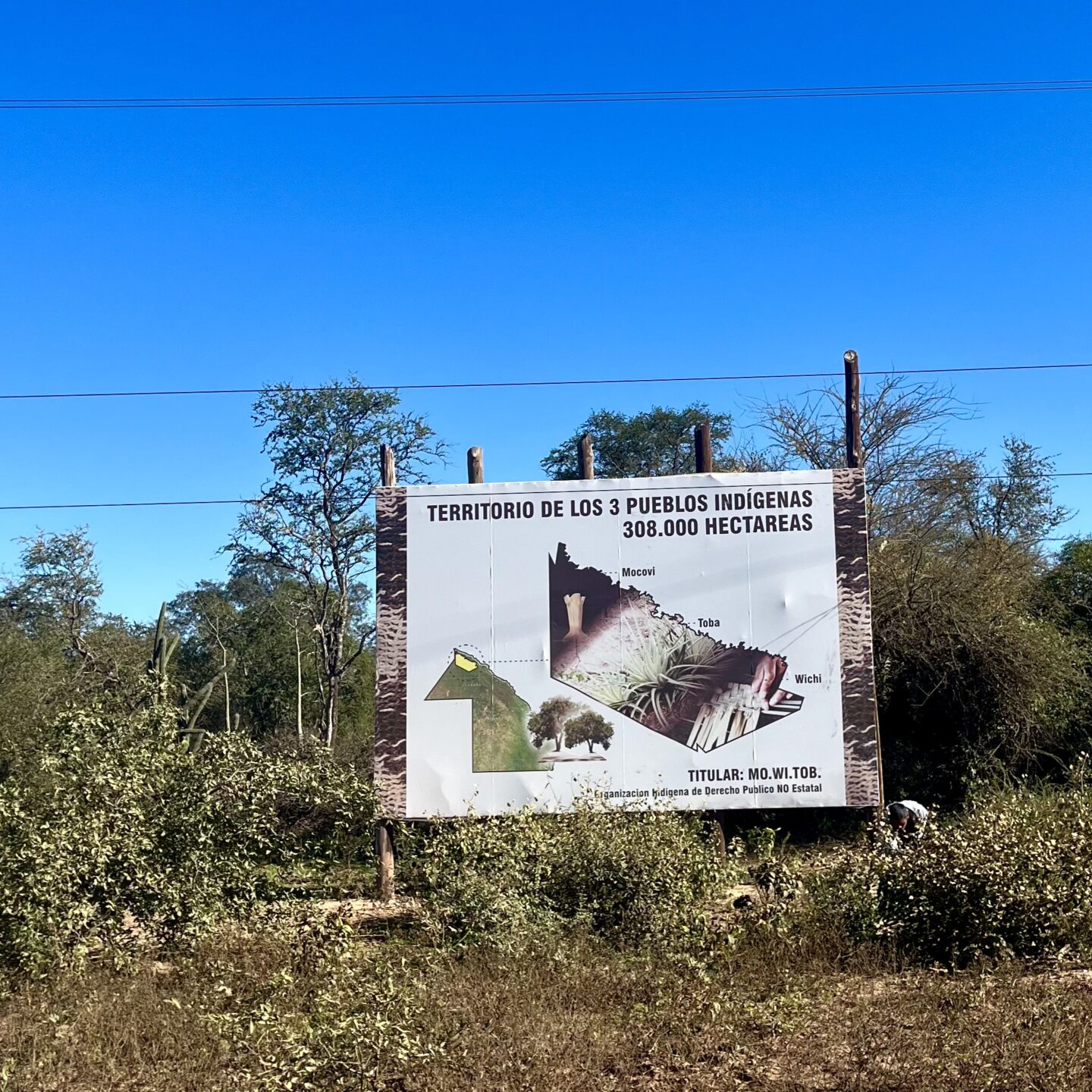 A photo of the map of Reserva Grande, indicating Villalba's indigenous confederation
