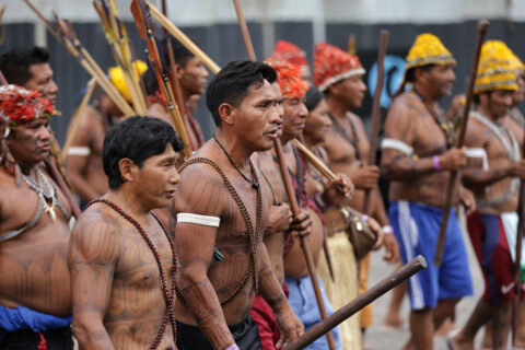 Indigenous people attend the People's Summit during the 30th Conference of the Parties (COP30)