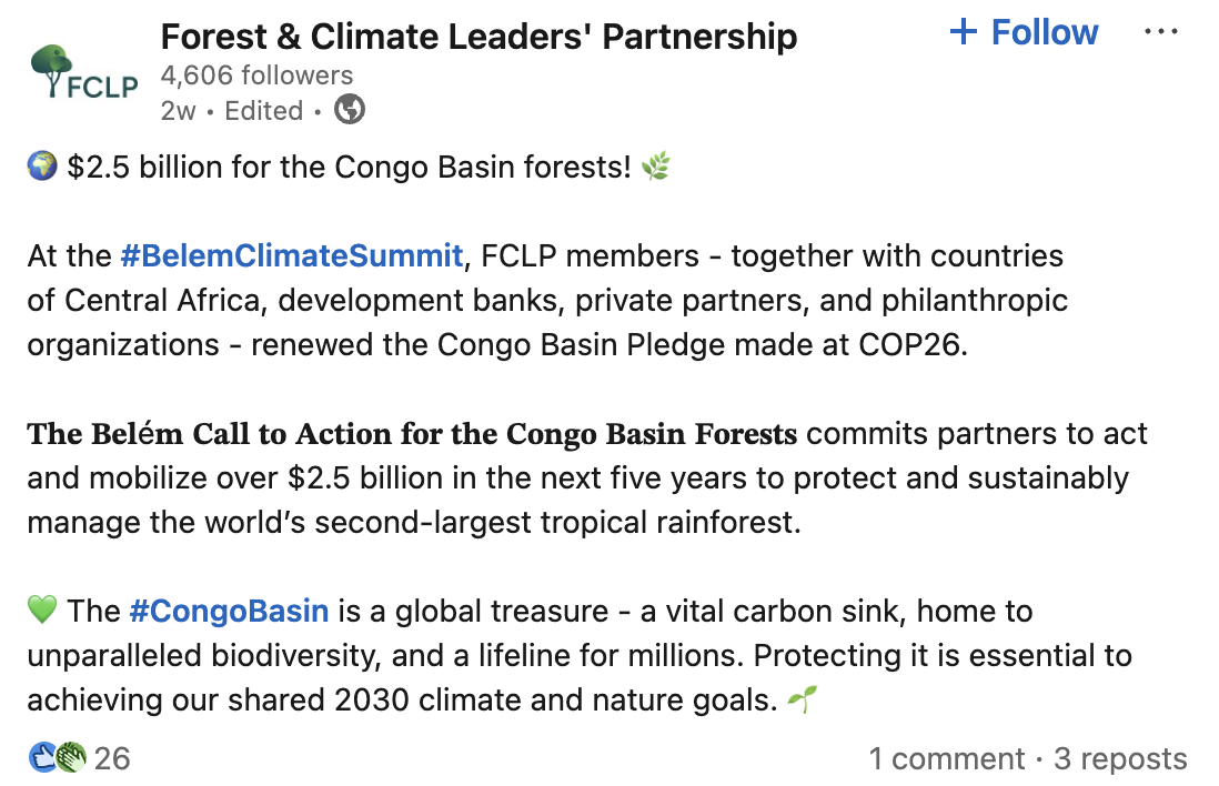 Forest & Climate Leaders' Partnership post on LinkedIn: "