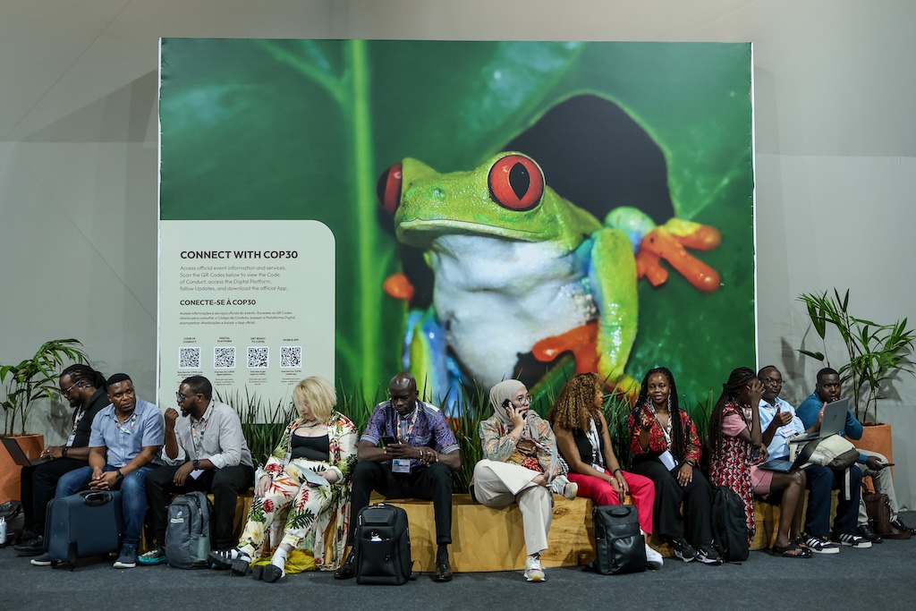 Delegates inside the COP30 conference venue in Belém, Brazil on 14 November. Credit: IISD/ENB | Mike Muzurakis