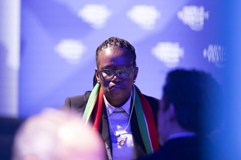 Participants at the World Economic Forum Annual Meeting 2026 in Davos-Klosters, Switzerland, January 19, 2026.