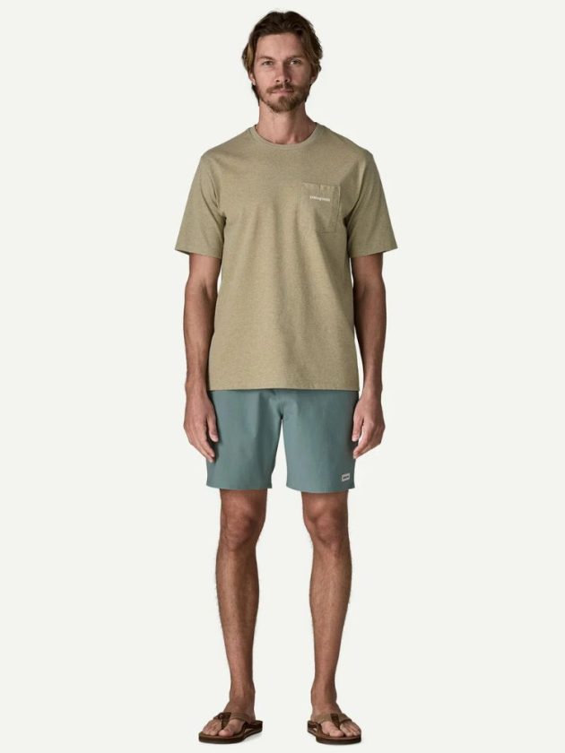 Blue sustainable men's board shorts from Patagonia