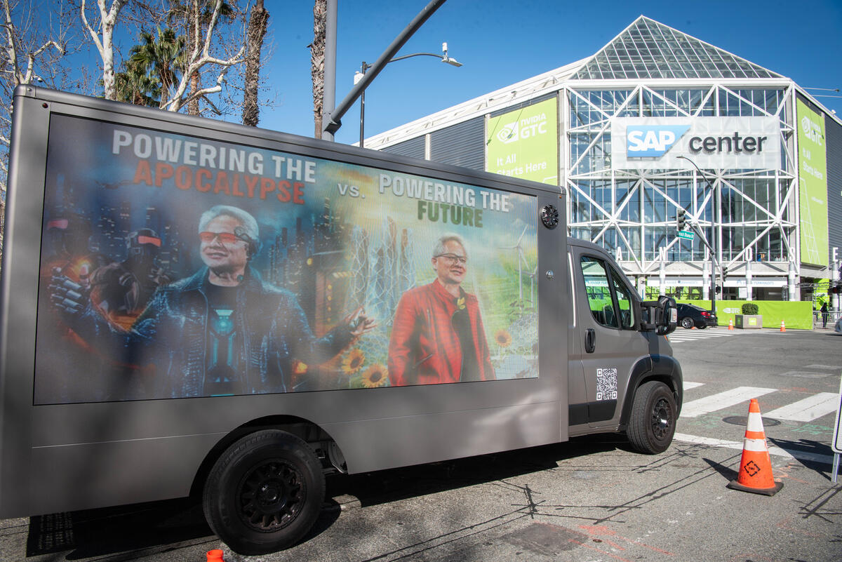 Protest at NVIDIA GTC Conference in San José, California. © Brooke Anderson / Greenpeace