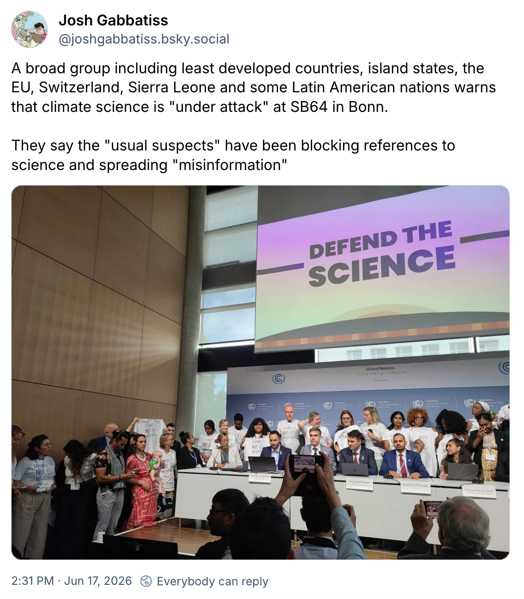 Josh Gabbatiss on Bluesky: A broad group including least developed countries
