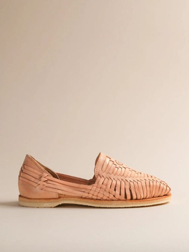 Ethically artisan made huaraches in tan color
