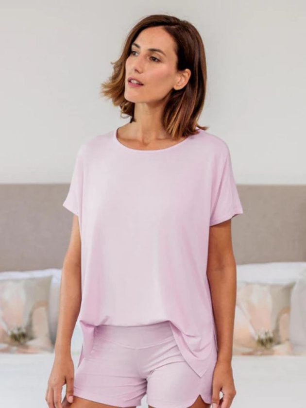 Rose pink soft sustainable sleepwear made from micro modal