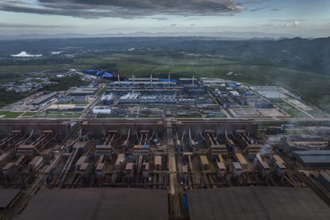 A view over the PT Virtue Dragon nickel industrial complex in Konawe, Southeast Sulawesi, Indonesia