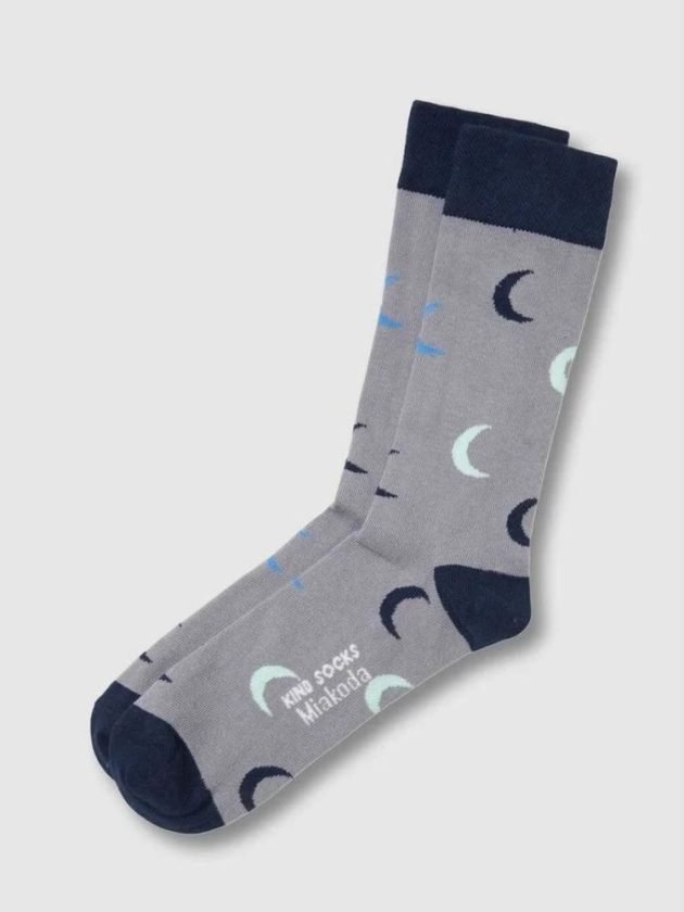 Moon printed organic cotton socks