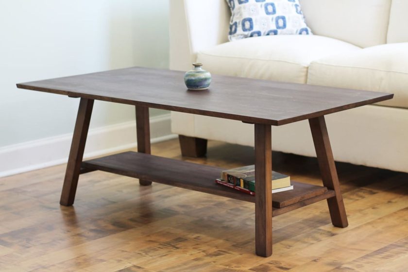 walnut eco-friendly coffee table made with non-toxic finishes