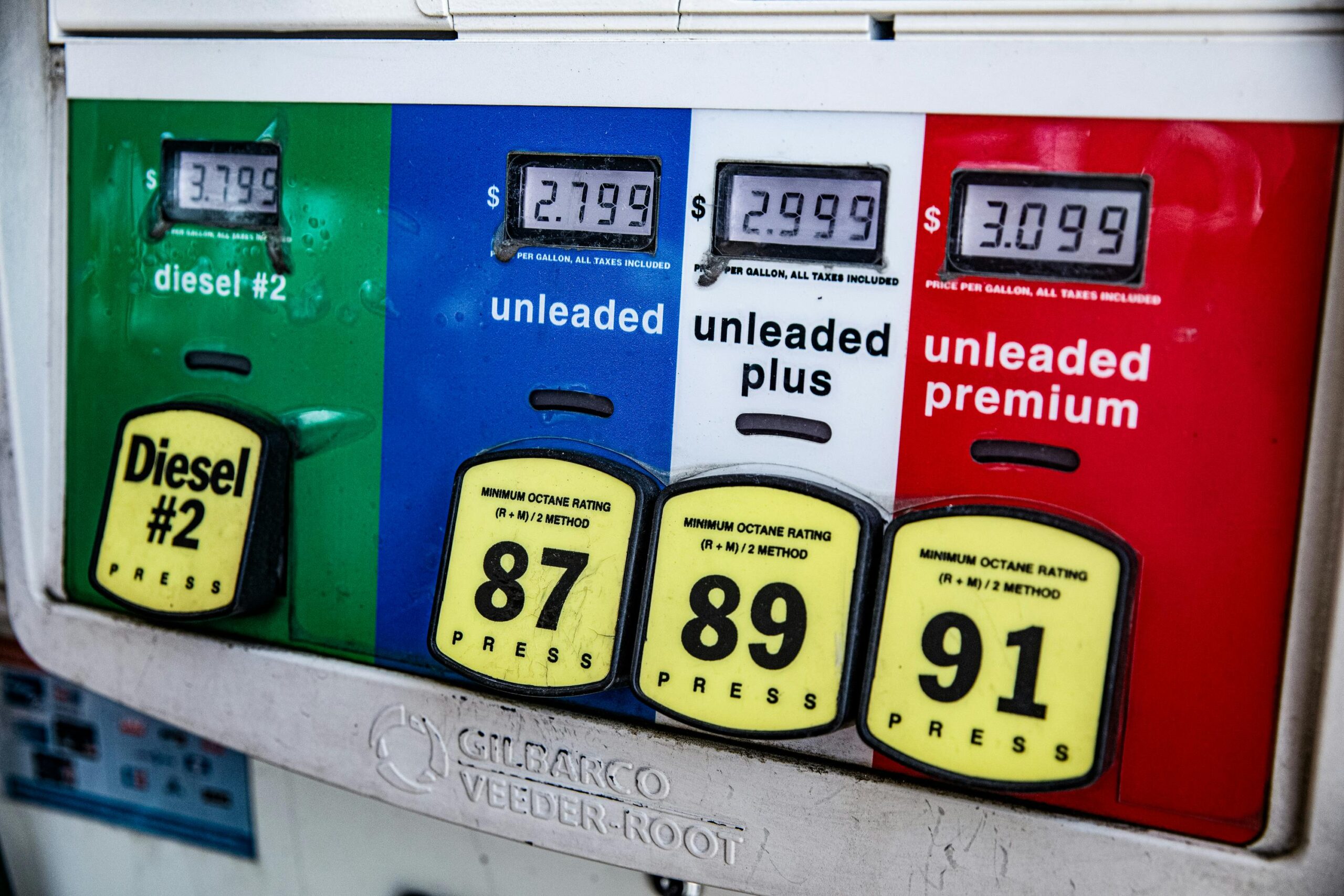 Gas pumps at a fuel station