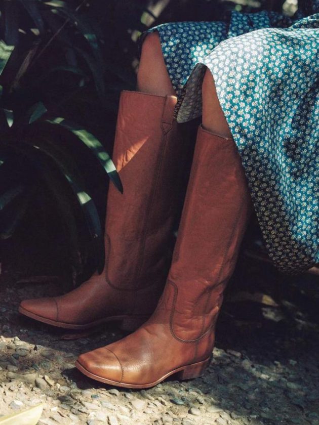 Brown riding boots ethically made by artisans