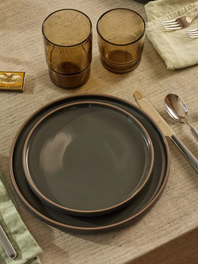 Charcoal gray ceramic plates from Our Place