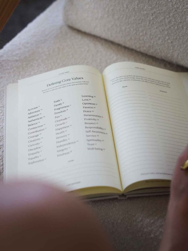 Journal filled with self-help prompts by Intelligent Change