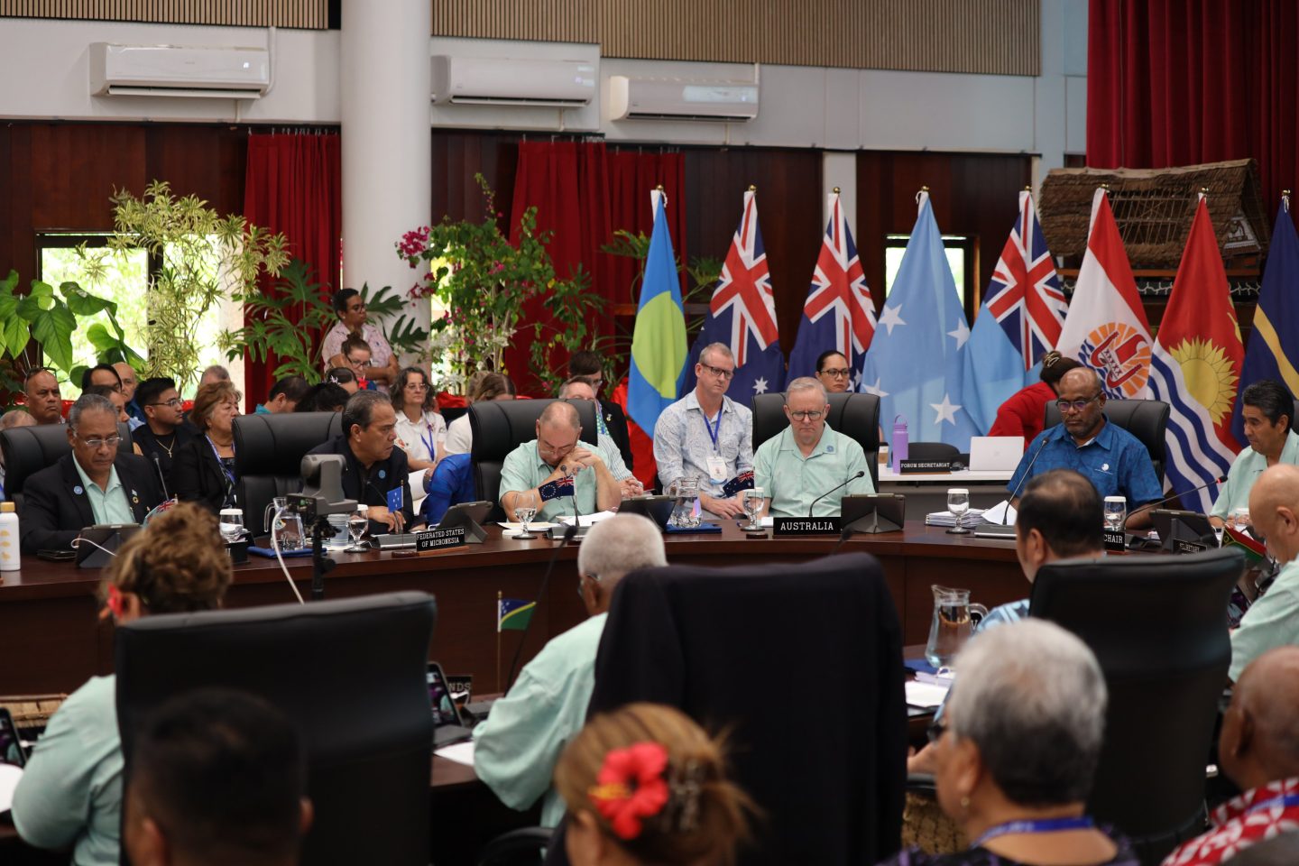 Australian prime minister Anthony Albanese at the Pacific Islands Forum plenary in Palau.