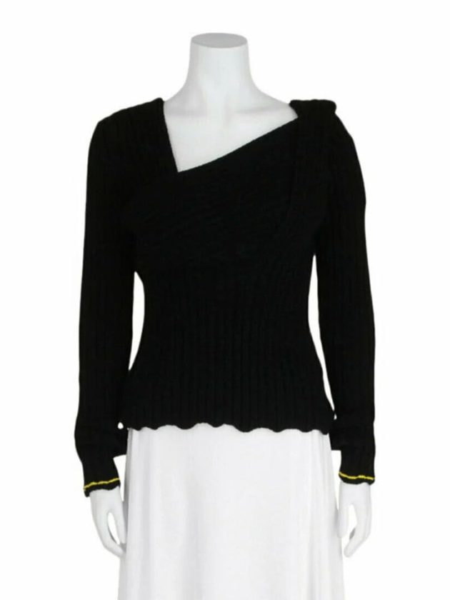 Black asymmetrical secondhand designer sweater from The RealReal