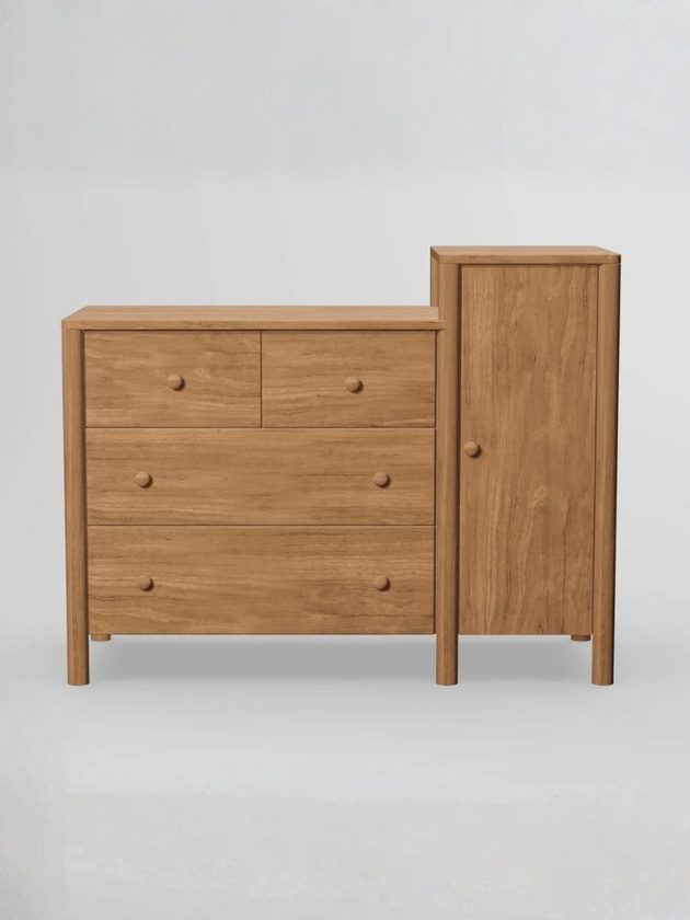 Walnut solid wood nursery dresser and chest