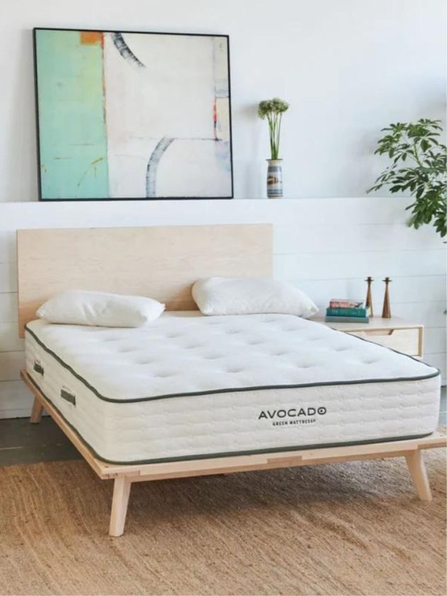 Light wood bed frame made in Los Angeles