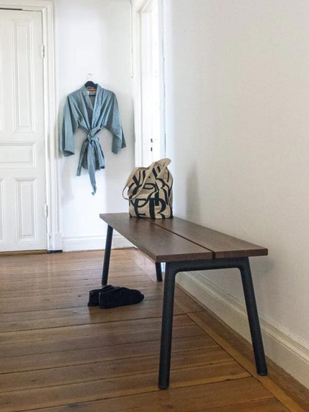 Wood and recycled aluminum bench from Emeco