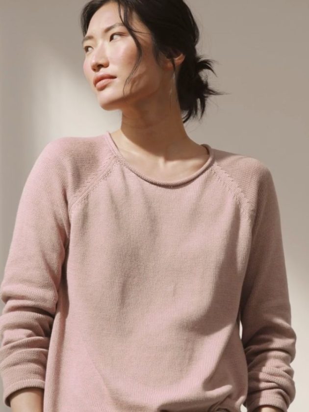 Pink slow fashion sweater from Eileen Fisher