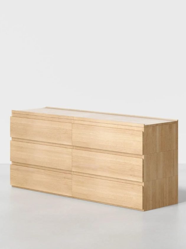 Upcycled solid wood sustainable dresser for nursery and kid's bedroom