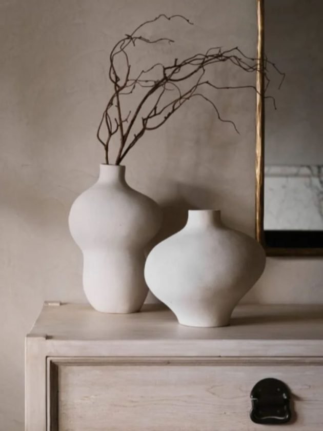 Artisan fair trade vases with sculptural shapes