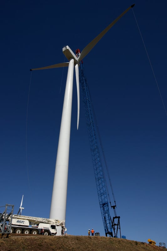 A wind turbine being build in Australia.