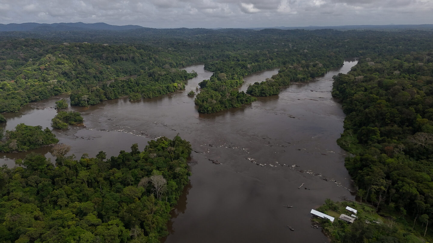 Largely pristine rainforest surrounds the Oiapoque River, which marks the border between Brazil and French Guiana